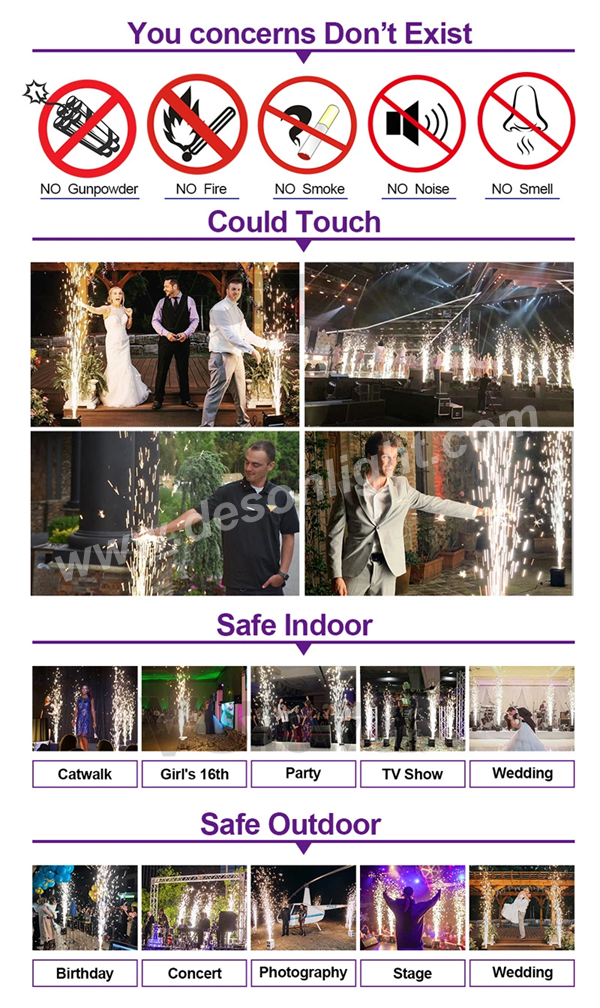 White Mini DMX cold spark etincelle froide wedding sparkler pyrotechnics  machine