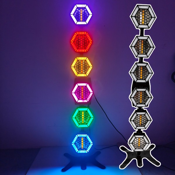 6x3in1 Retro Light With Auxiliary 144*0.3W Retro strip Blinder Light