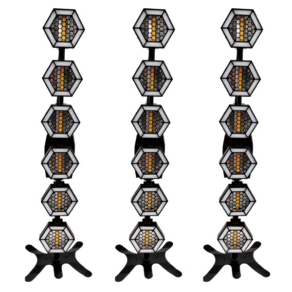 6x3in1 Retro Light With Auxiliary 144*0.3W Retro strip Blinder Light