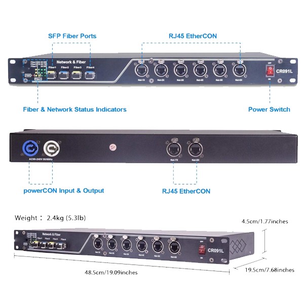 Fiber Optical Switches 8CH 12-Port Gigabit Fiber Optical Switches