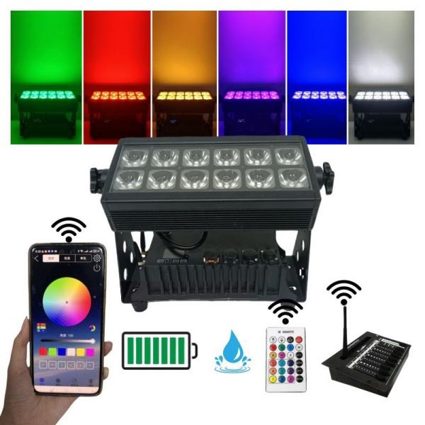 IP65 12 x 18W Wireless Battery-Powered LED Uplight 