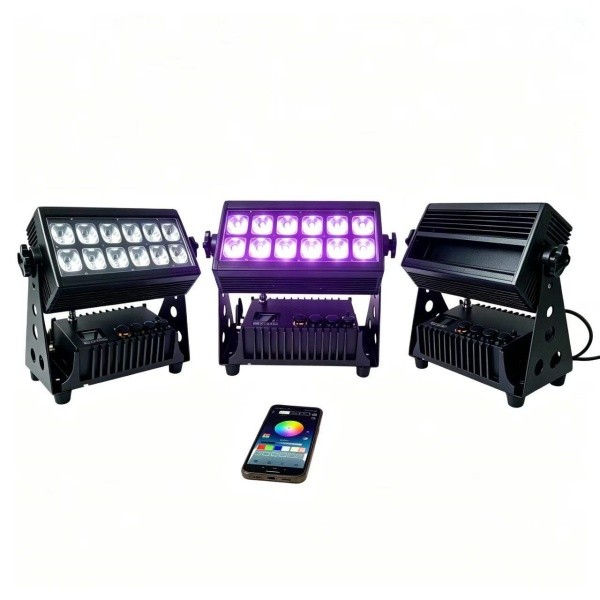 IP65 12 x 18W Wireless Battery-Powered LED Uplight 