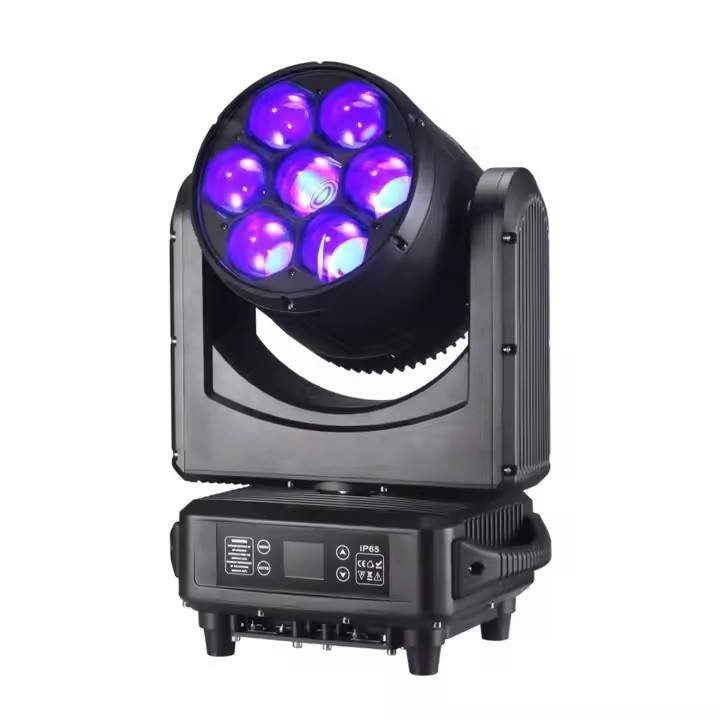 Outdoor 7x60w RGBW LED Zoom Beam Wash Moving Head Bee Eye light Ip65 Waterproof 